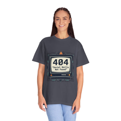 T-Shirt — 404 “Social Skills Not Found” Retro Computer Tee