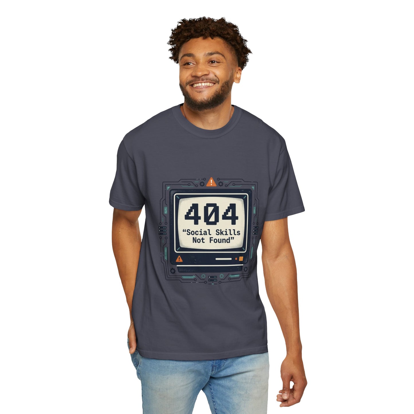 T-Shirt — 404 “Social Skills Not Found” Retro Computer Tee