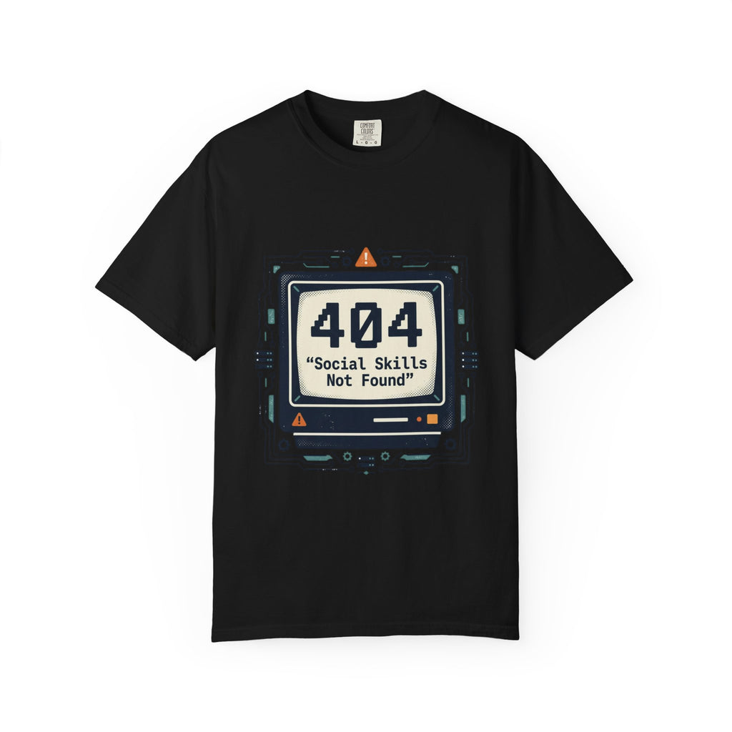 T-Shirt — 404 “Social Skills Not Found” Retro Computer Tee