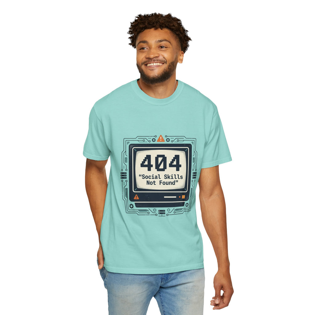 T-Shirt — 404 “Social Skills Not Found” Retro Computer Tee