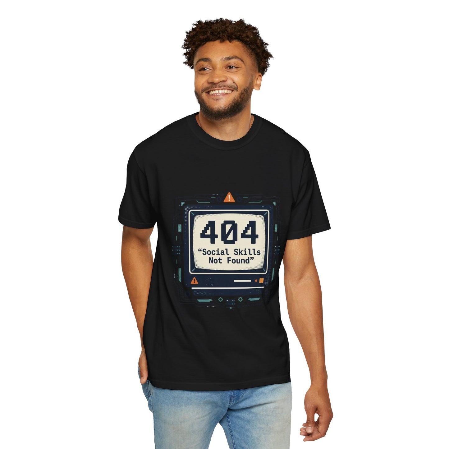 T-Shirt — 404 “Social Skills Not Found” Retro Computer Tee