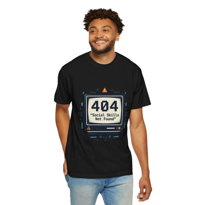 T-Shirt — 404 “Social Skills Not Found” Retro Computer Tee