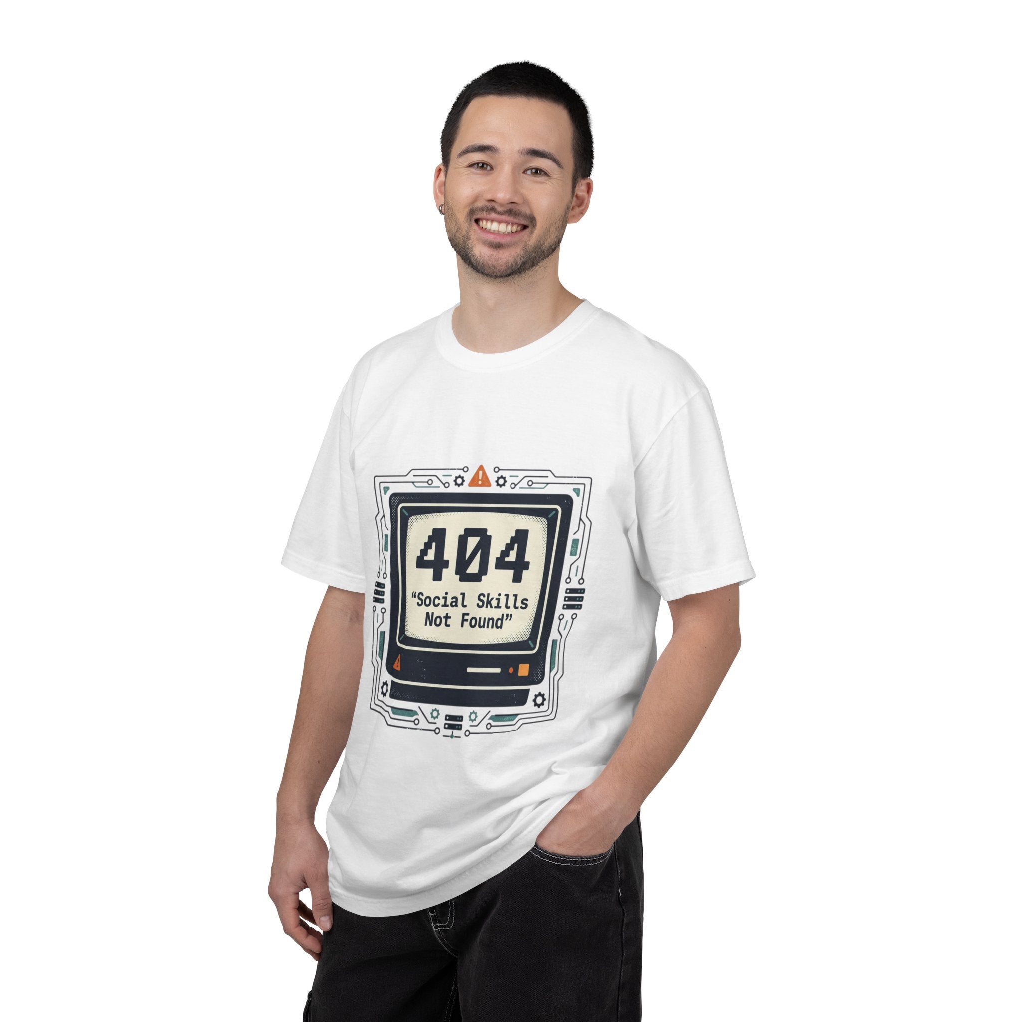 T-Shirt — 404 “Social Skills Not Found” Retro Computer Tee