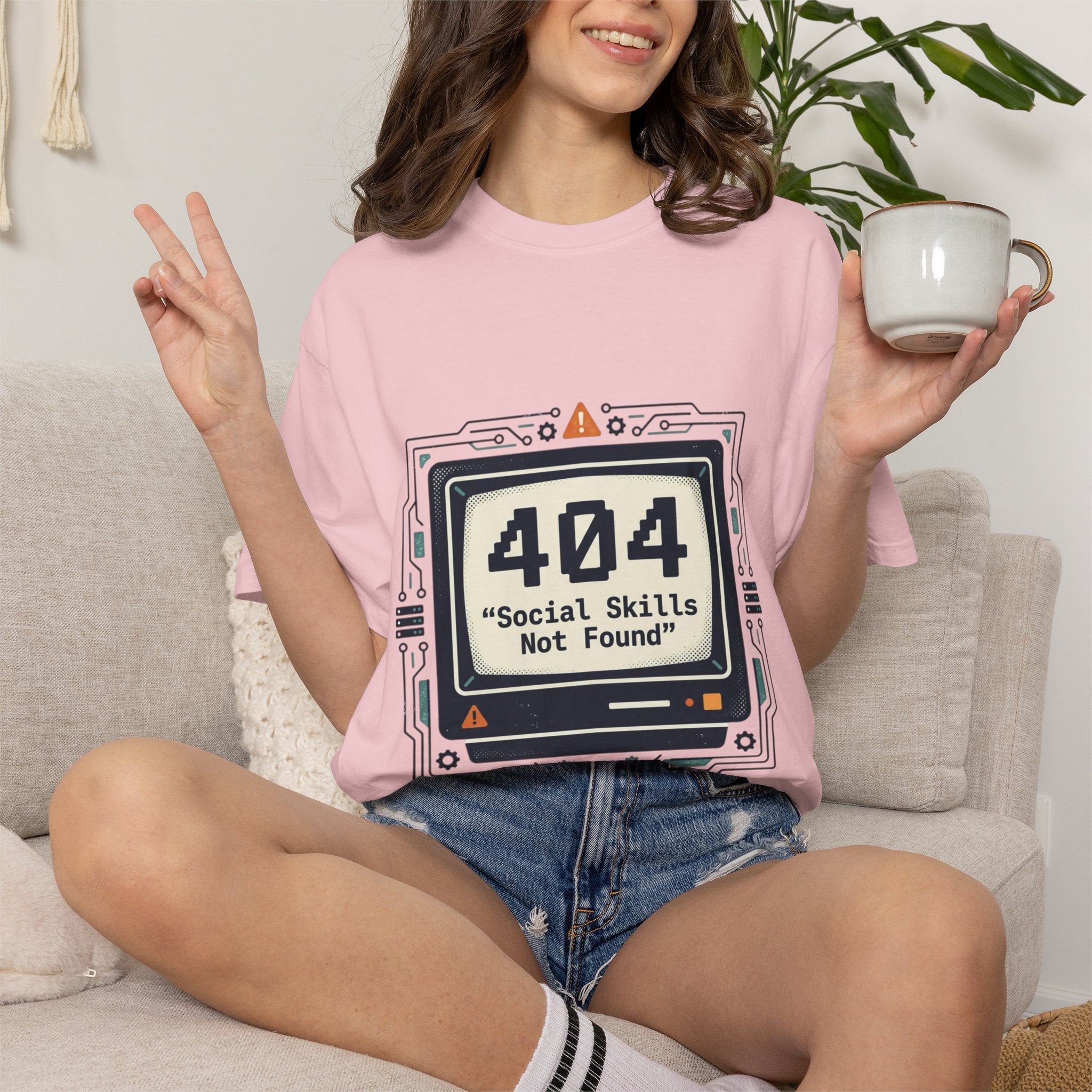 T-Shirt — 404 “Social Skills Not Found” Retro Computer Tee