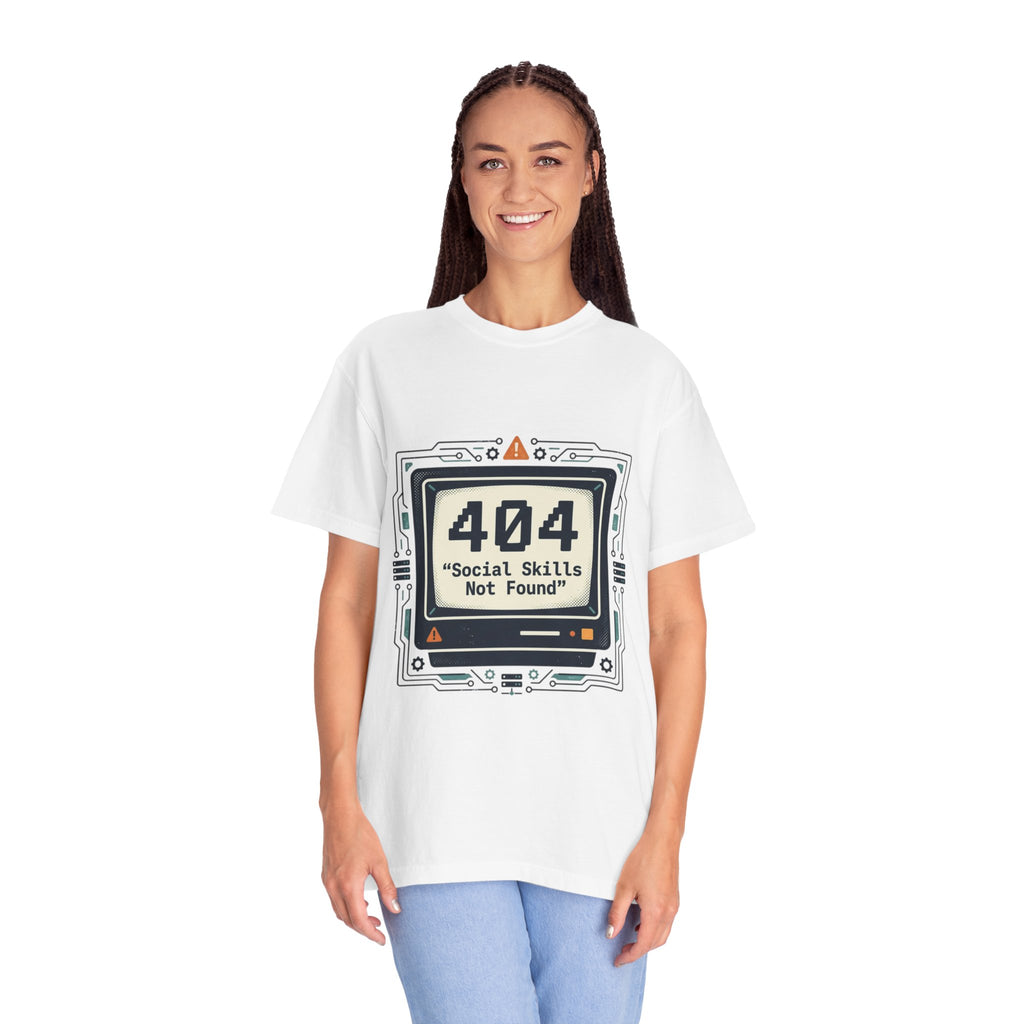 T-Shirt — 404 “Social Skills Not Found” Retro Computer Tee