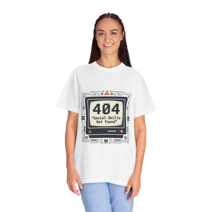 T-Shirt — 404 “Social Skills Not Found” Retro Computer Tee