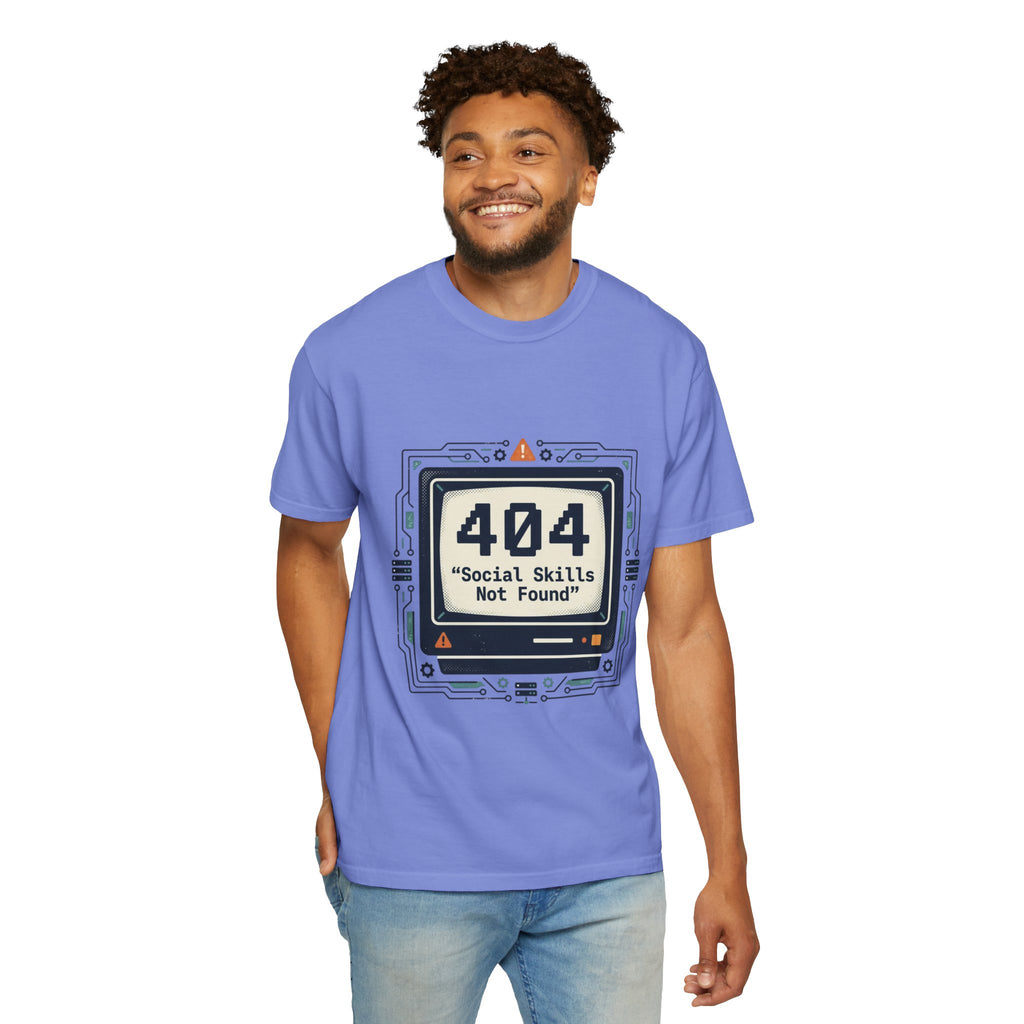 T-Shirt — 404 “Social Skills Not Found” Retro Computer Tee