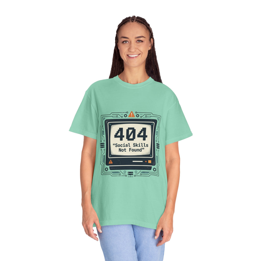T-Shirt — 404 “Social Skills Not Found” Retro Computer Tee