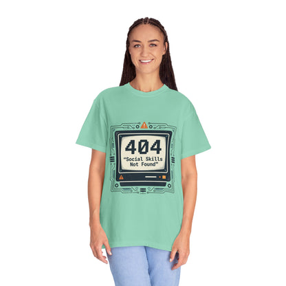 T-Shirt — 404 “Social Skills Not Found” Retro Computer Tee