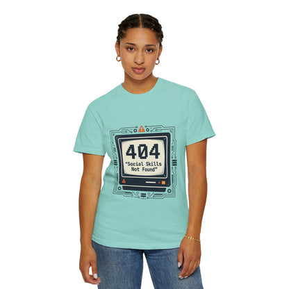 T-Shirt — 404 “Social Skills Not Found” Retro Computer Tee