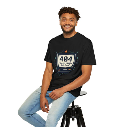 T-Shirt — 404 “Social Skills Not Found” Retro Computer Tee