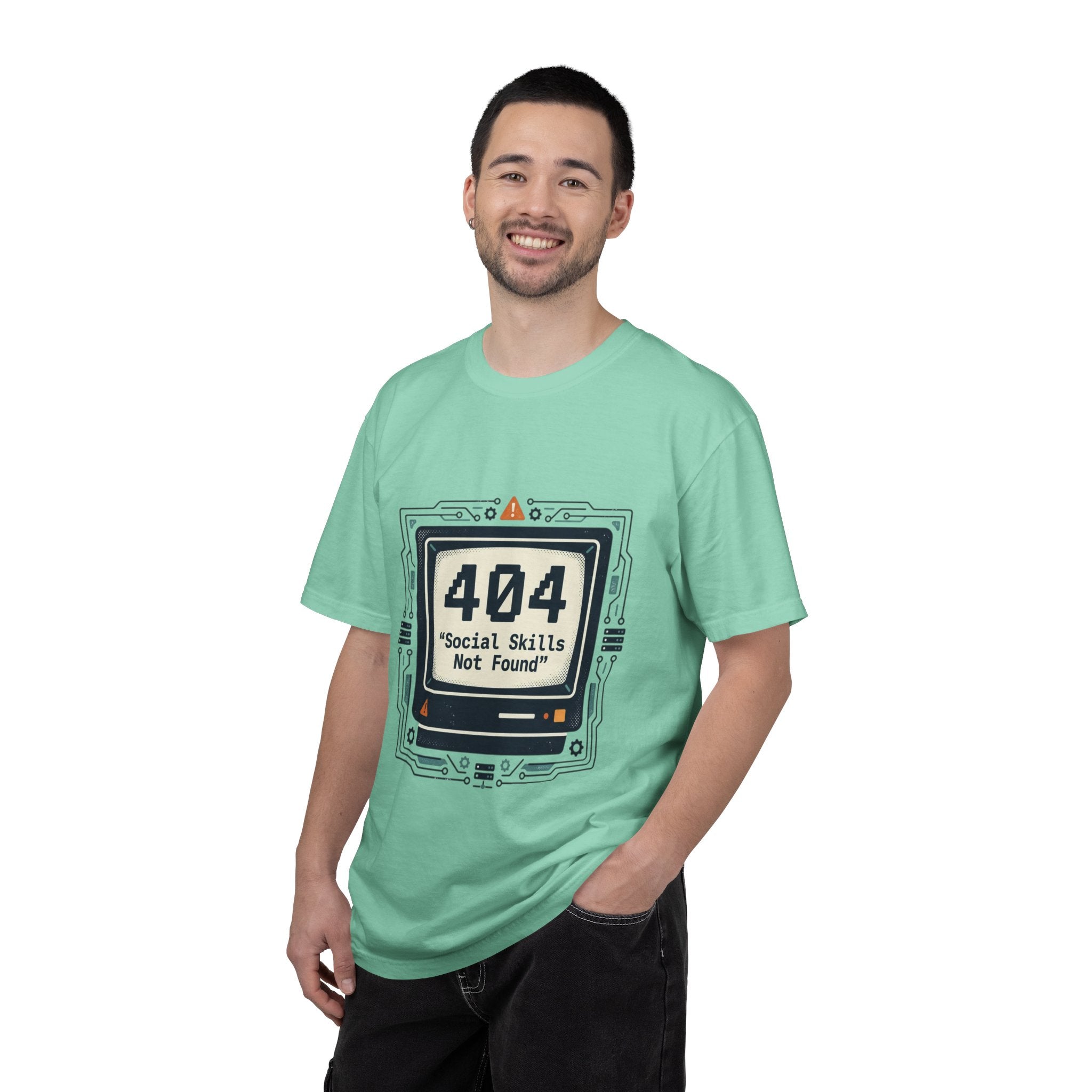 T-Shirt — 404 “Social Skills Not Found” Retro Computer Tee