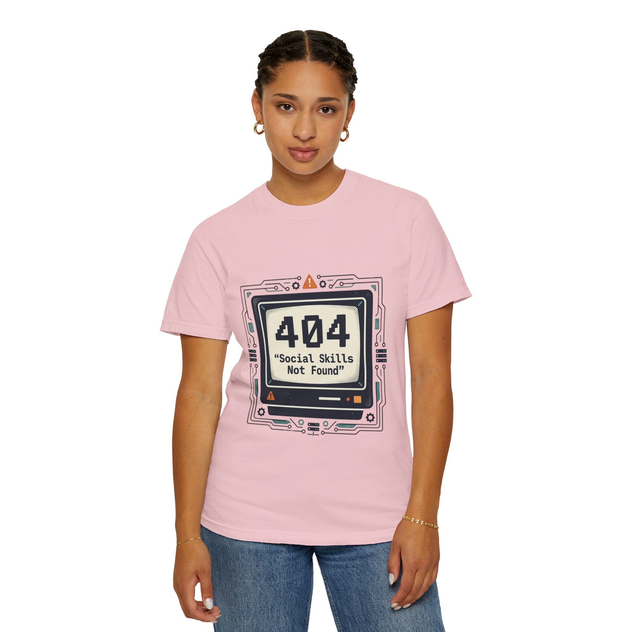 T-Shirt — 404 “Social Skills Not Found” Retro Computer Tee
