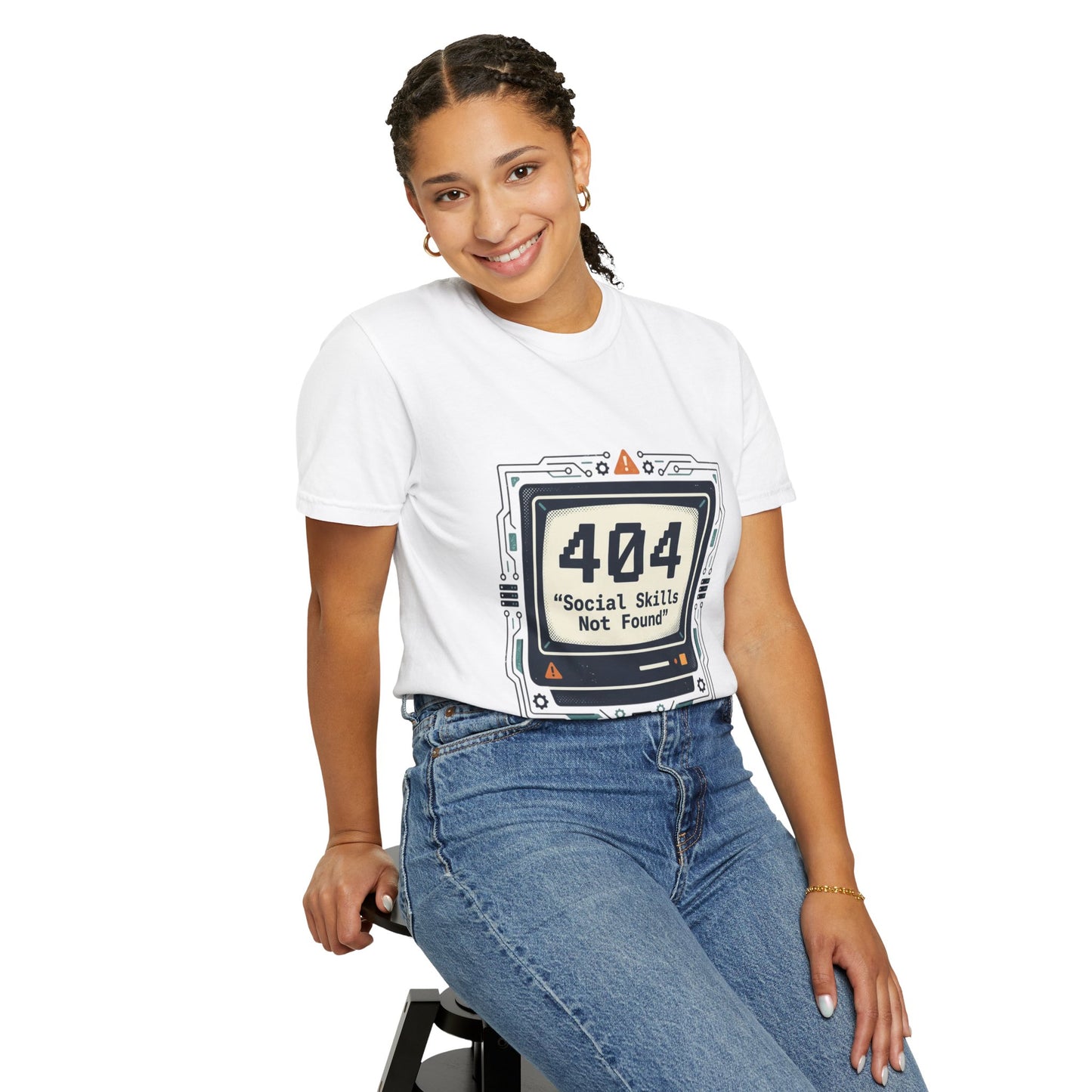 T-Shirt — 404 “Social Skills Not Found” Retro Computer Tee