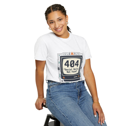 T-Shirt — 404 “Social Skills Not Found” Retro Computer Tee