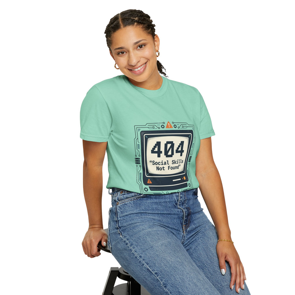 T-Shirt — 404 “Social Skills Not Found” Retro Computer Tee
