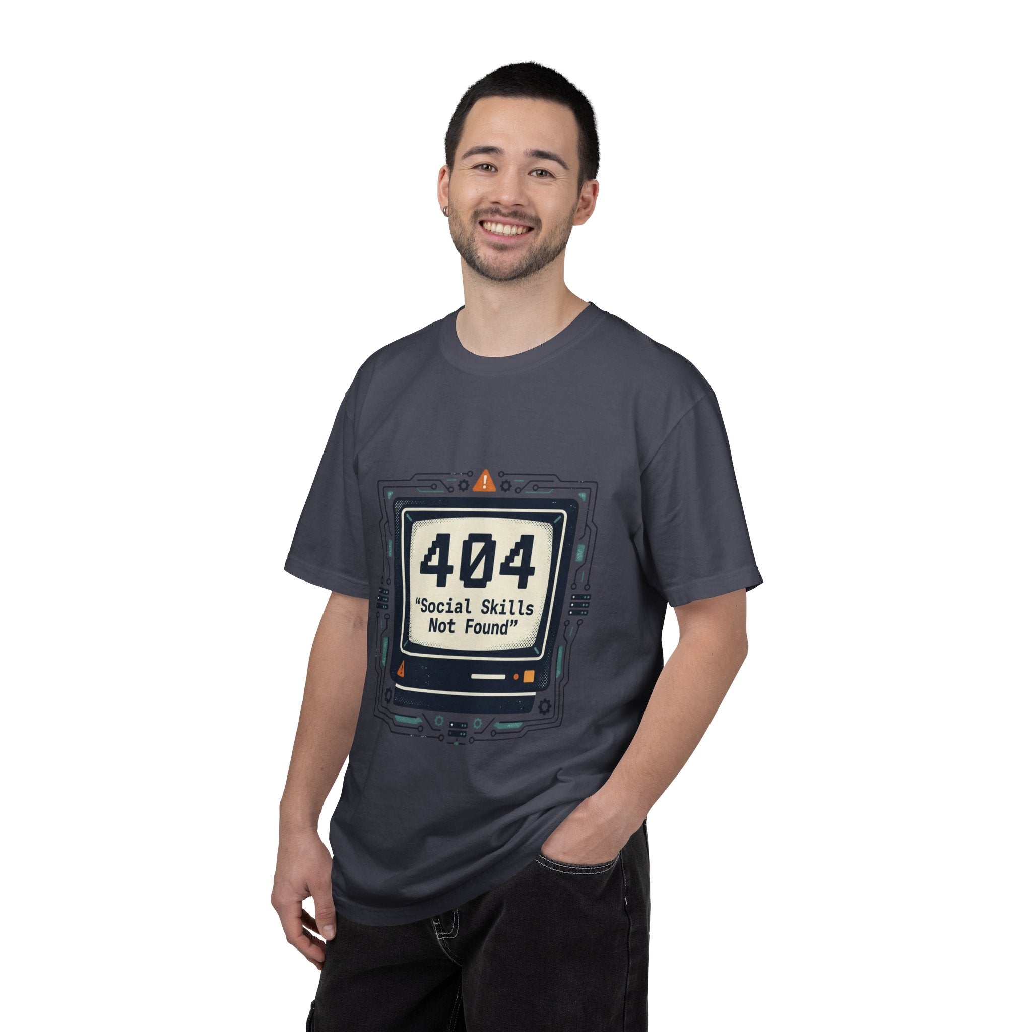T-Shirt — 404 “Social Skills Not Found” Retro Computer Tee