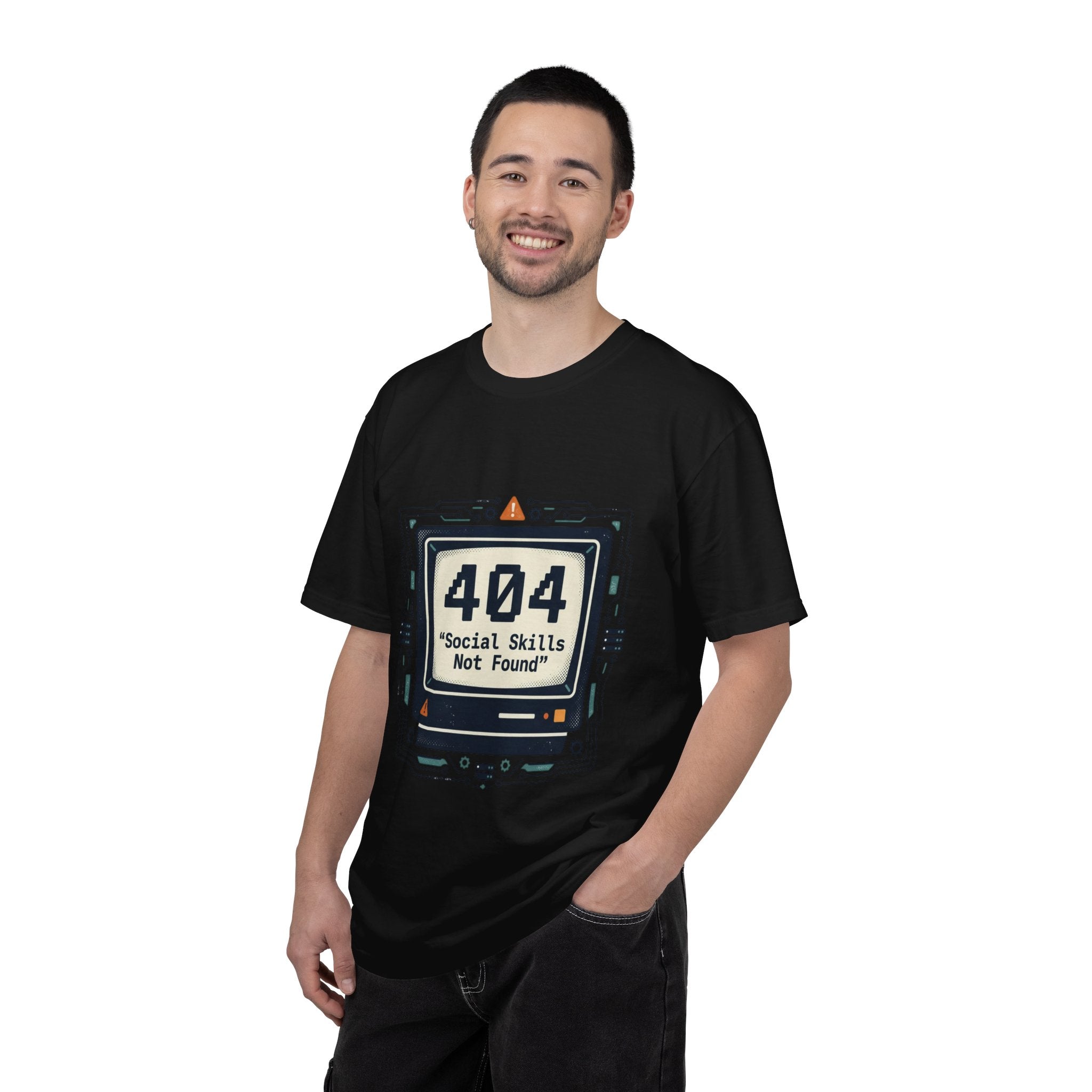 T-Shirt — 404 “Social Skills Not Found” Retro Computer Tee