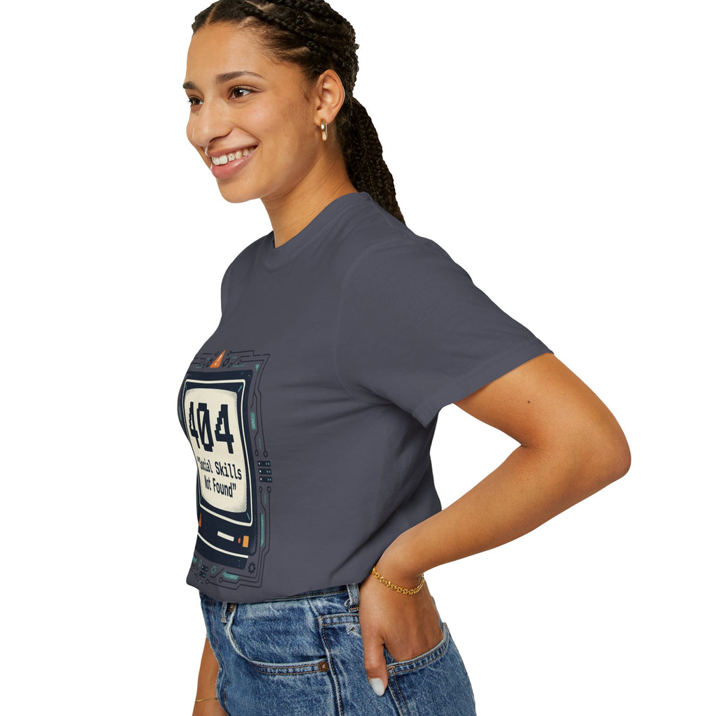 T-Shirt — 404 “Social Skills Not Found” Retro Computer Tee