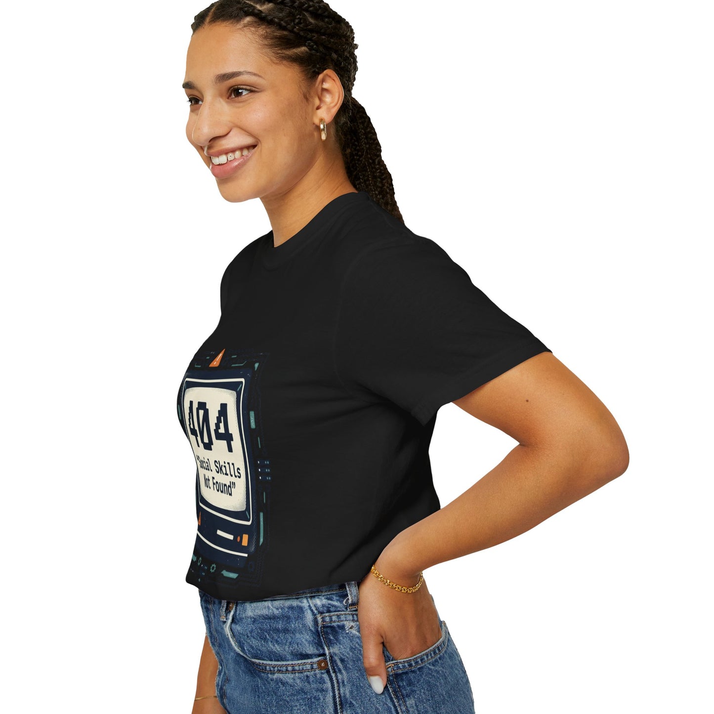 T-Shirt — 404 “Social Skills Not Found” Retro Computer Tee