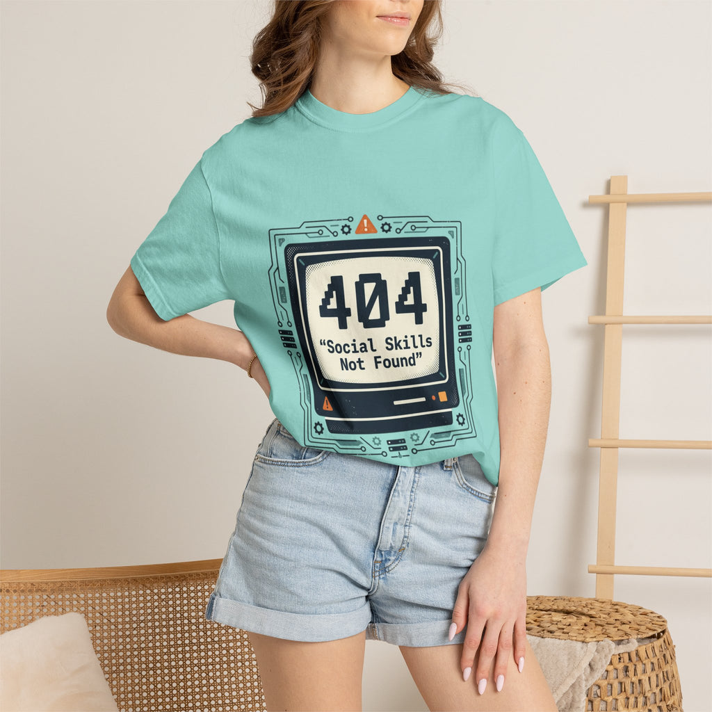 T-Shirt — 404 “Social Skills Not Found” Retro Computer Tee