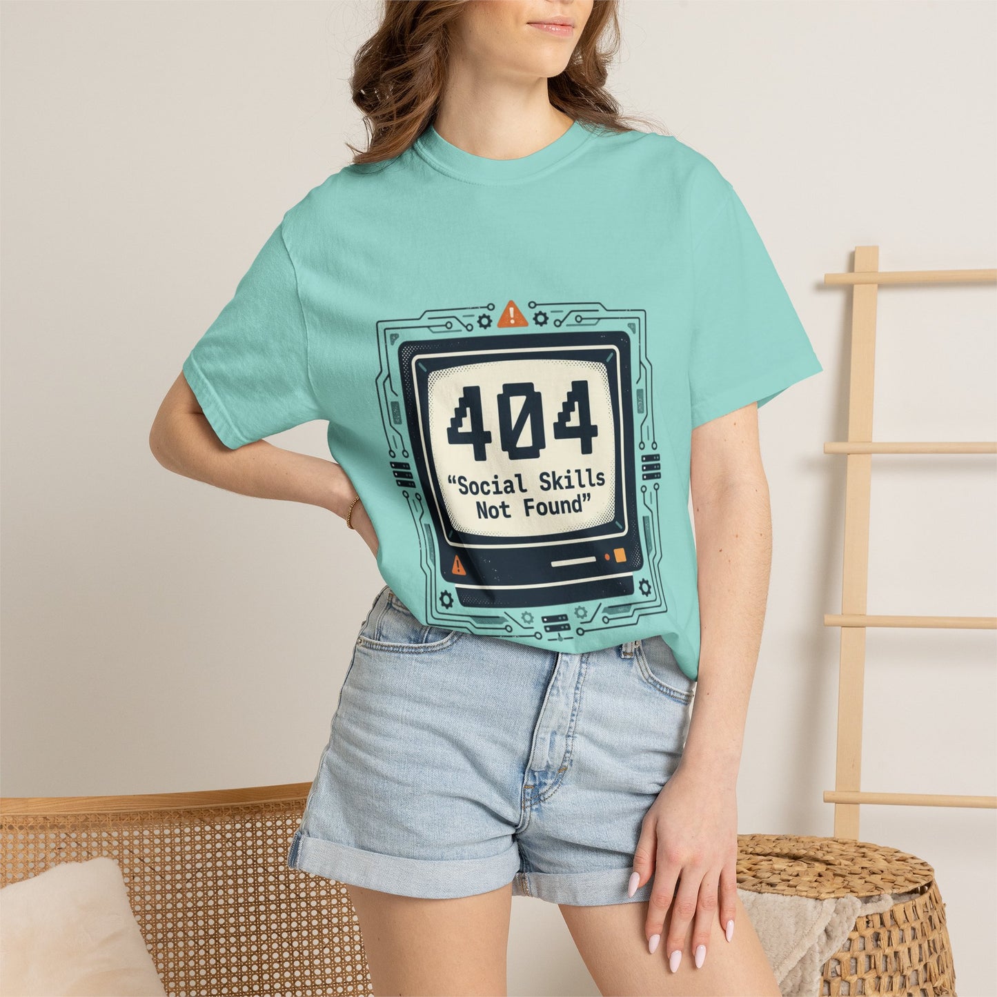 T-Shirt — 404 “Social Skills Not Found” Retro Computer Tee