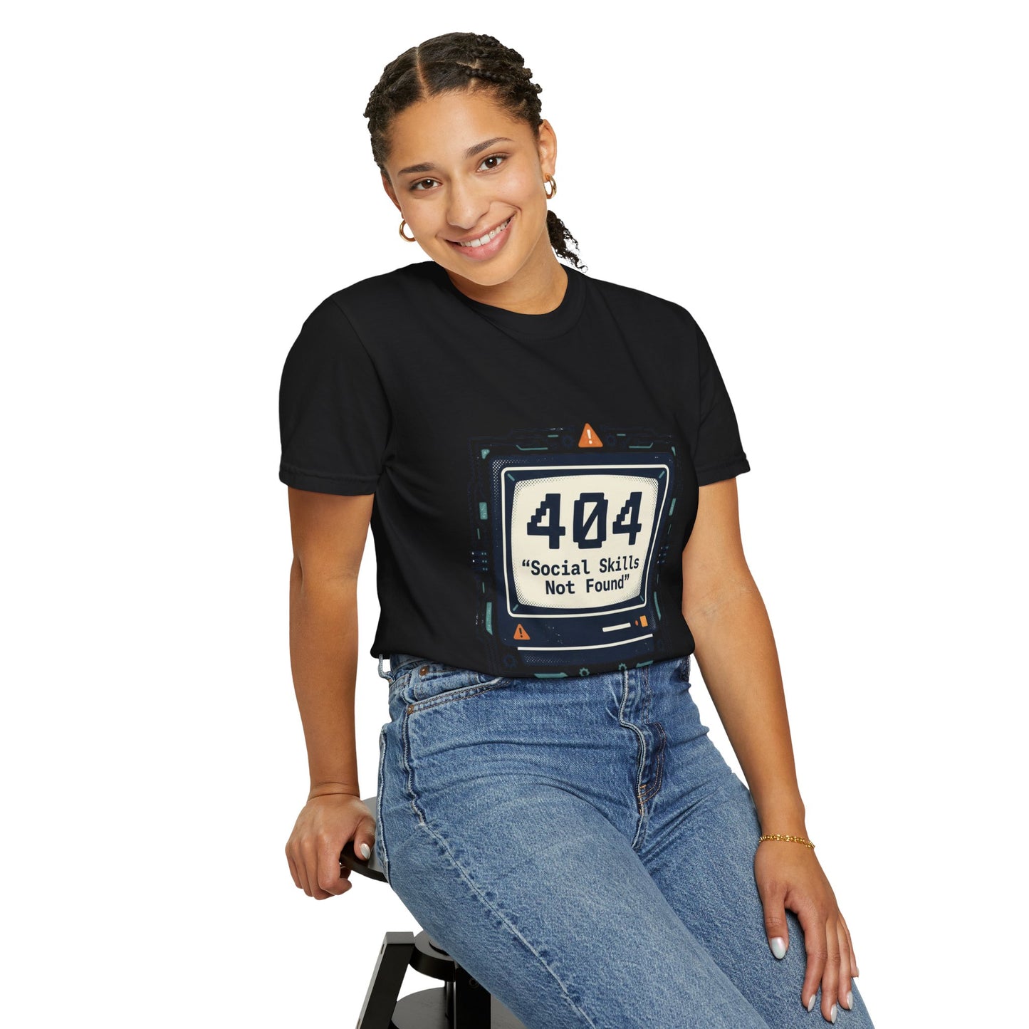 T-Shirt — 404 “Social Skills Not Found” Retro Computer Tee