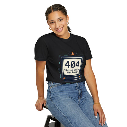 T-Shirt — 404 “Social Skills Not Found” Retro Computer Tee