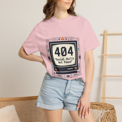 T-Shirt — 404 “Social Skills Not Found” Retro Computer Tee