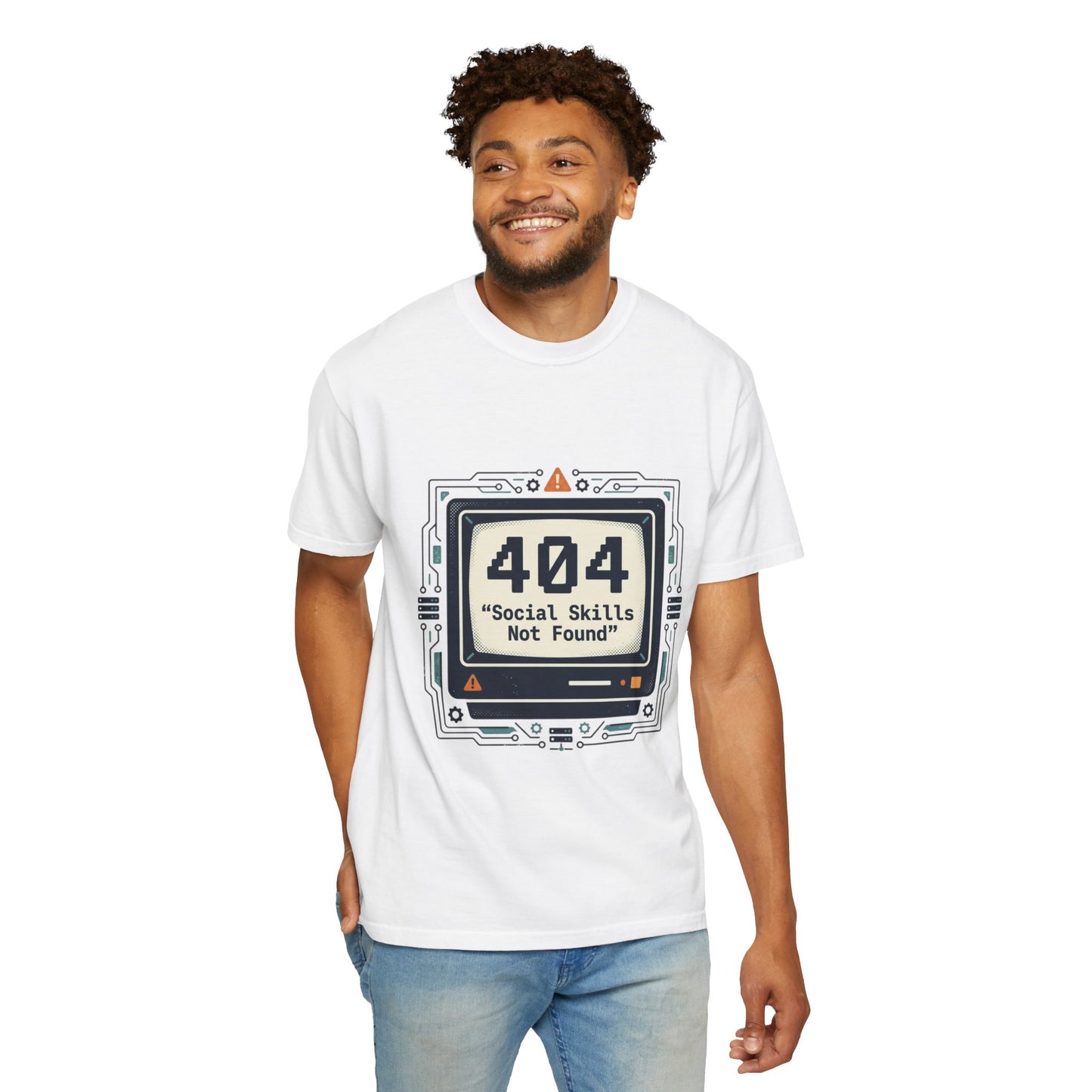 T-Shirt — 404 “Social Skills Not Found” Retro Computer Tee