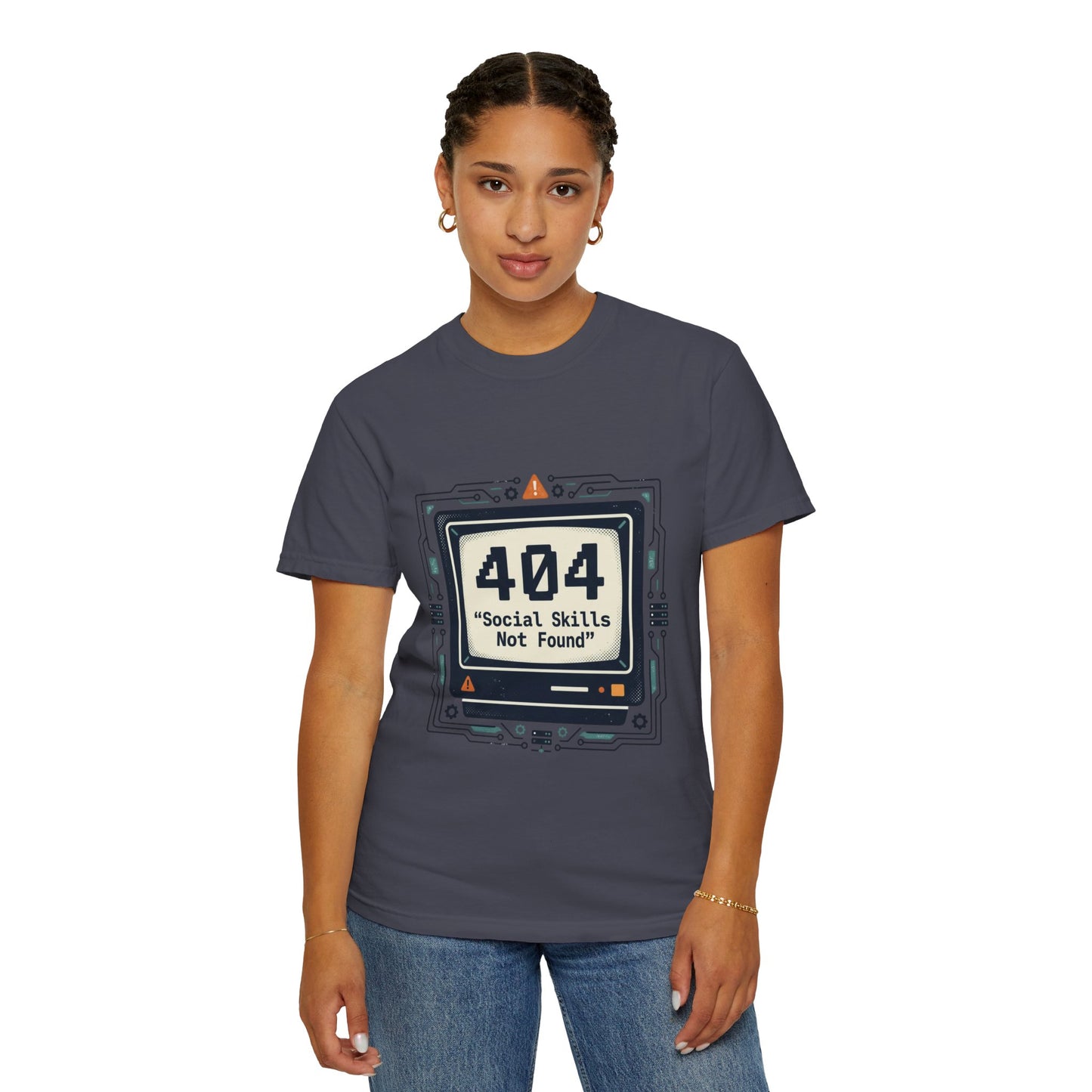 T-Shirt — 404 “Social Skills Not Found” Retro Computer Tee