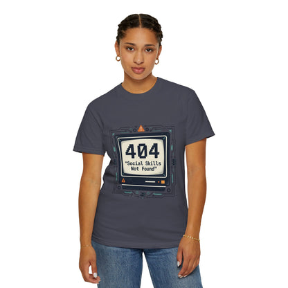 T-Shirt — 404 “Social Skills Not Found” Retro Computer Tee