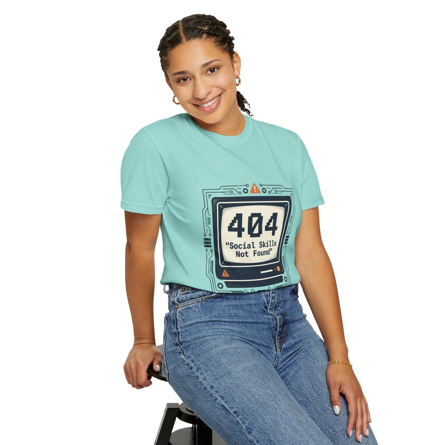 T-Shirt — 404 “Social Skills Not Found” Retro Computer Tee