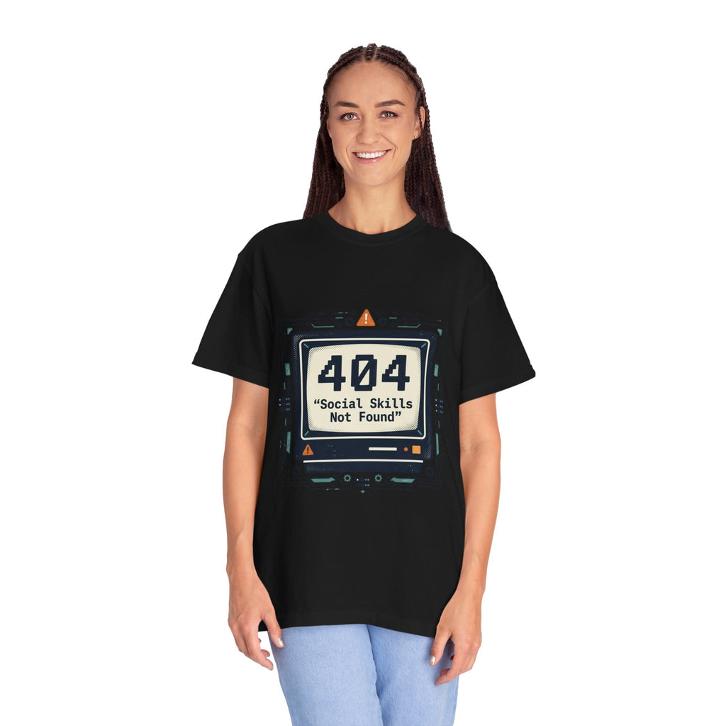 T-Shirt — 404 “Social Skills Not Found” Retro Computer Tee