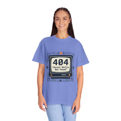 T-Shirt — 404 “Social Skills Not Found” Retro Computer Tee