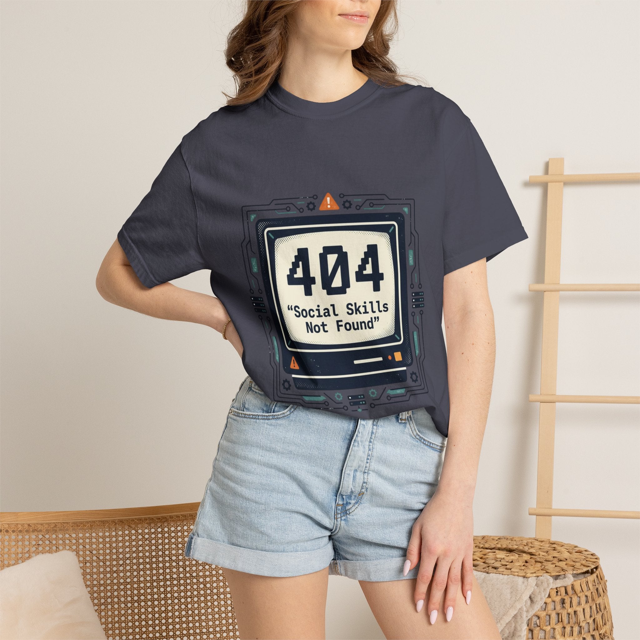 T-Shirt — 404 “Social Skills Not Found” Retro Computer Tee