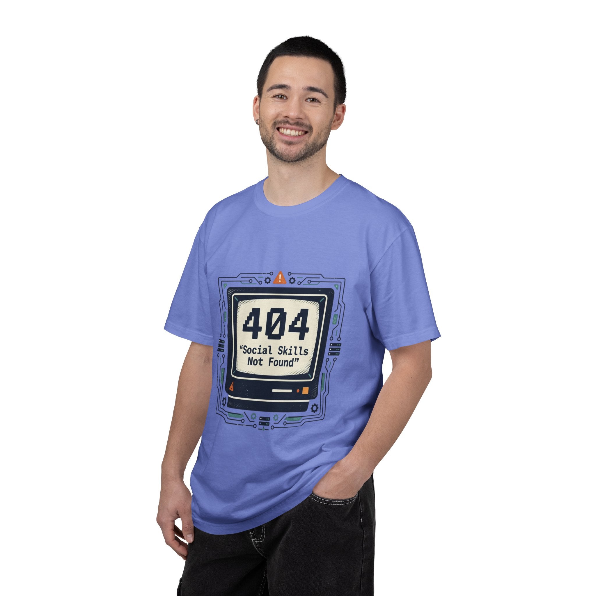 T-Shirt — 404 “Social Skills Not Found” Retro Computer Tee