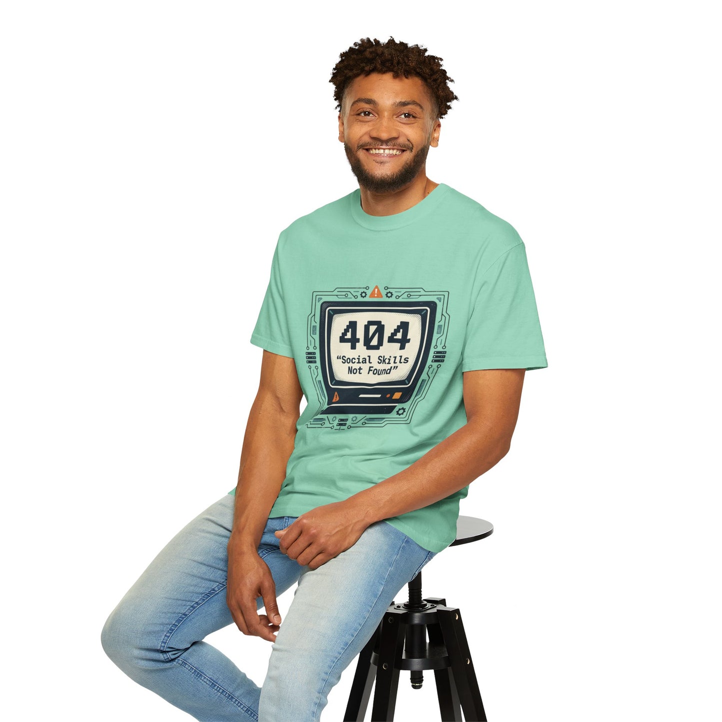 T-Shirt — 404 “Social Skills Not Found” Retro Computer Tee