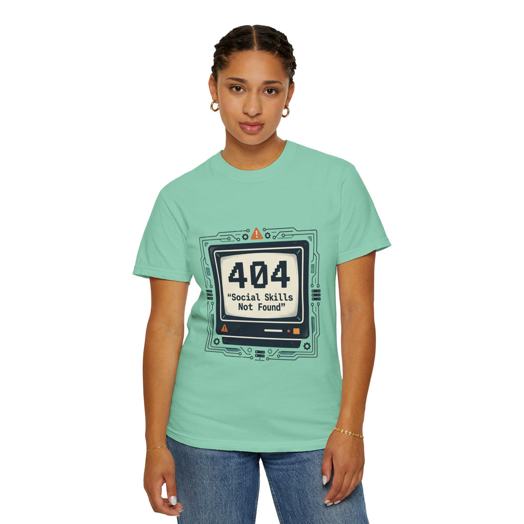 T-Shirt — 404 “Social Skills Not Found” Retro Computer Tee