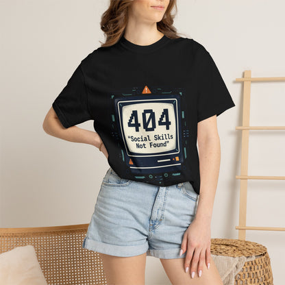 T-Shirt — 404 “Social Skills Not Found” Retro Computer Tee