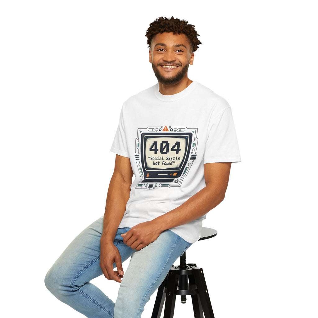 T-Shirt — 404 “Social Skills Not Found” Retro Computer Tee