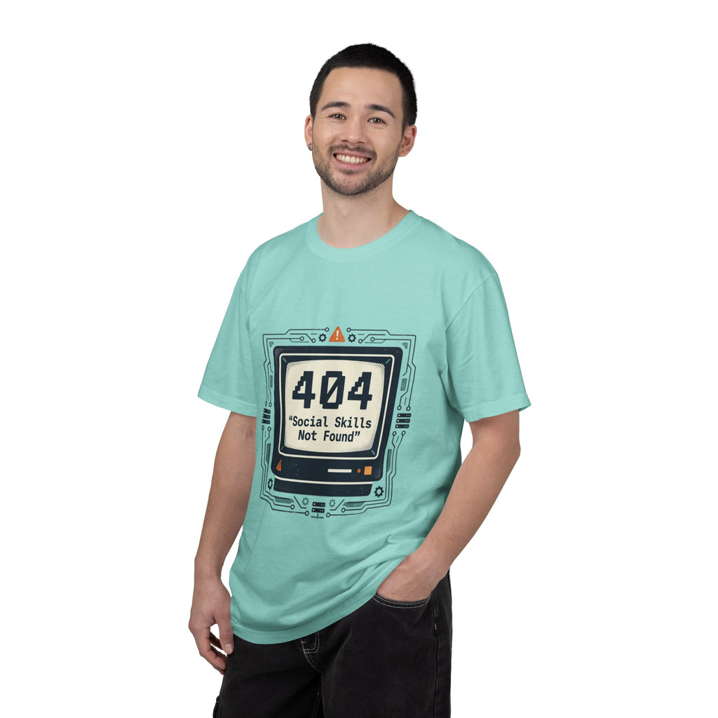 T-Shirt — 404 “Social Skills Not Found” Retro Computer Tee