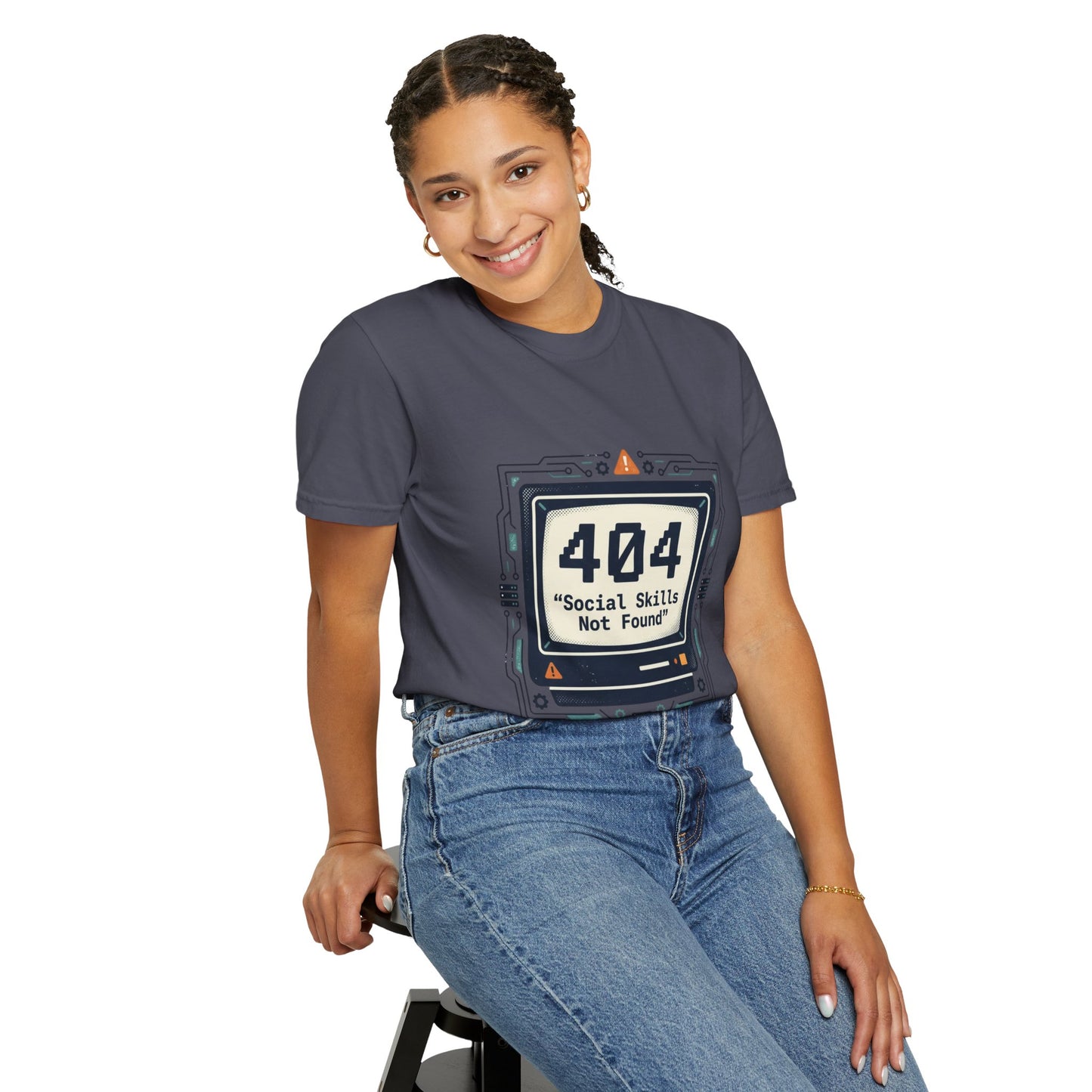 T-Shirt — 404 “Social Skills Not Found” Retro Computer Tee