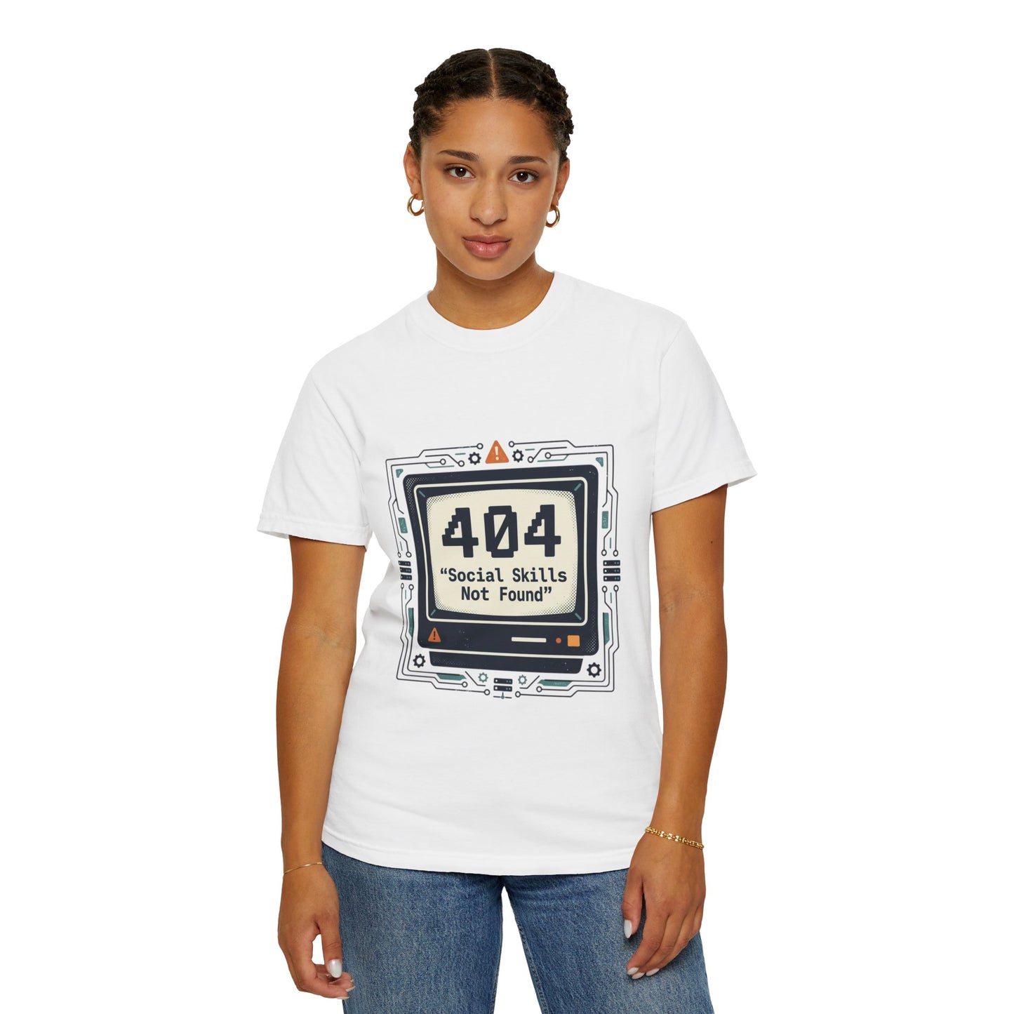 T-Shirt — 404 “Social Skills Not Found” Retro Computer Tee
