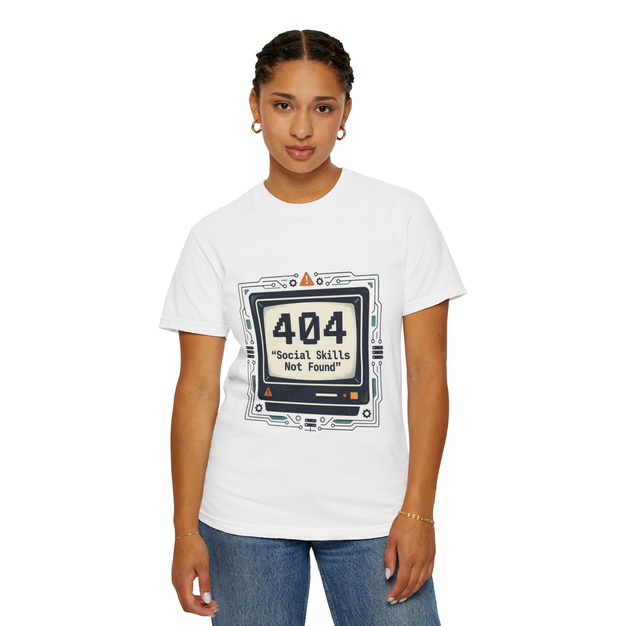 T-Shirt — 404 “Social Skills Not Found” Retro Computer Tee