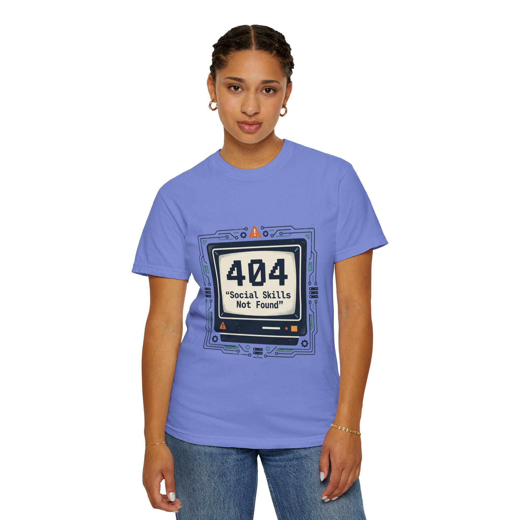 T-Shirt — 404 “Social Skills Not Found” Retro Computer Tee