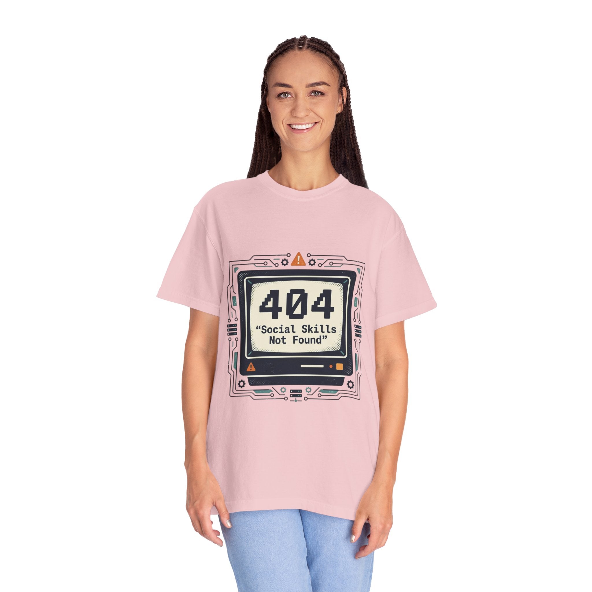 T-Shirt — 404 “Social Skills Not Found” Retro Computer Tee