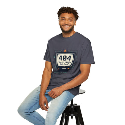 T-Shirt — 404 “Social Skills Not Found” Retro Computer Tee